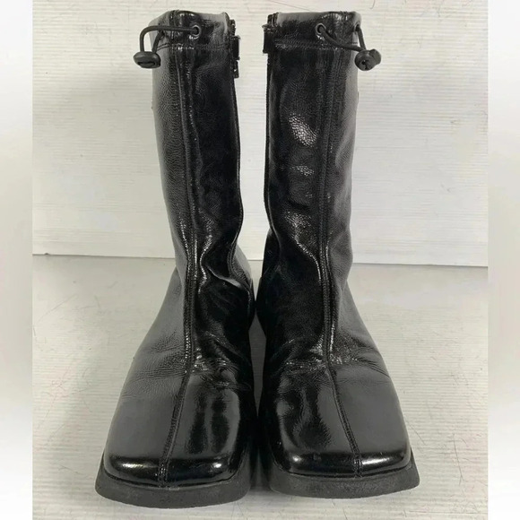 Moschino Womens Black Italy Leather Square Toe Zip Up Ankle Boots Size 39M - Picture 4 of 7